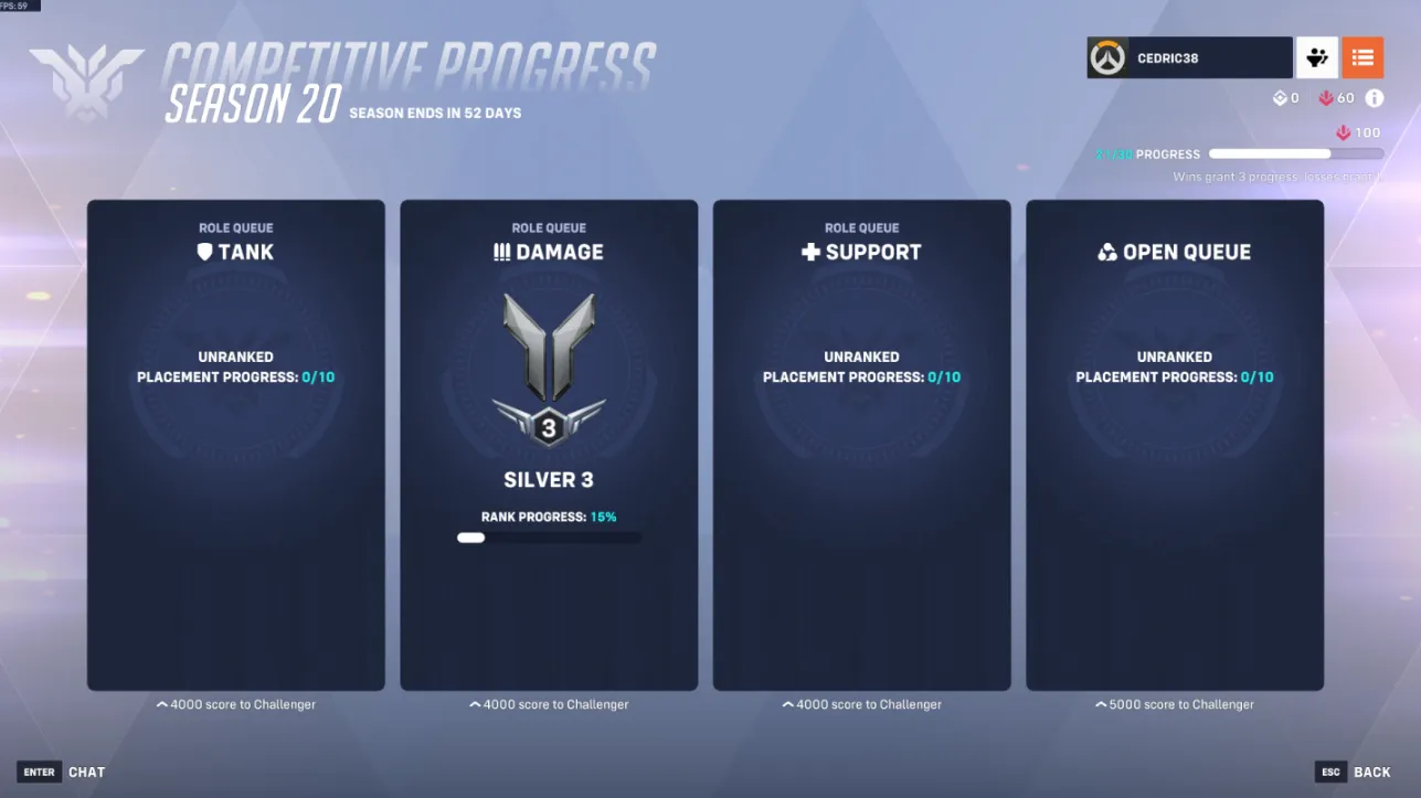 Season 20 | Silver 3 DPS | Full Access | Instant Delivery